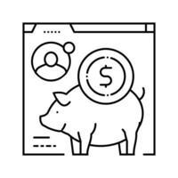 Ersparnisse Konto finanziell Berater Linie Symbol Vektor Illustration