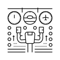 instrument panel flygplan linje ikon vektor illustration