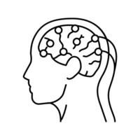 beslag diagnos neurolog linje ikon vektor illustration