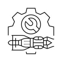 Motor Überholung Flugzeug Linie Symbol Vektor Illustration