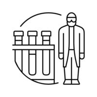 medizinisch Labor Assistent Proben Linie Symbol Vektor Illustration