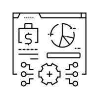 Buchhaltung Software Linie Symbol Vektor Illustration