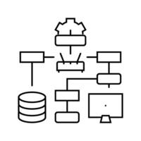 es die Architektur Analytiker Linie Symbol Vektor Illustration