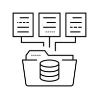 Daten Integration Datenbank Linie Symbol Vektor Illustration