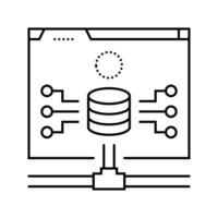 Datenbank Konnektivität Linie Symbol Vektor Illustration