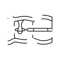 Doppelpunkt Polypen Gastroenterologe Linie Symbol Vektor Illustration