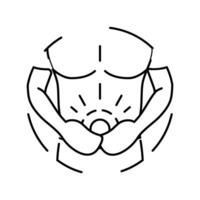 diarre mage smärta sjukdom symptom linje ikon vektor illustration