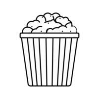 Eimer Popcorn Essen Snack Linie Symbol Vektor Illustration