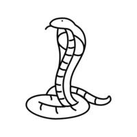 Kobra Tier Schlange Linie Symbol Vektor Illustration