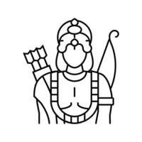 Bagge Gud indisk linje ikon vektor illustration