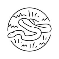 Schlange Terrarium Tier Linie Symbol Vektor Illustration