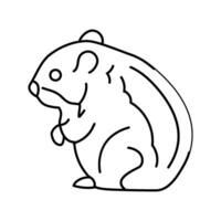 Hamster Stehen Haustier Linie Symbol Vektor Illustration