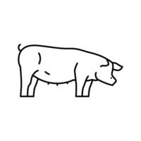 Schwein Feld Tier Linie Symbol Vektor Illustration