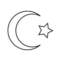 Halbmond Mond Islam Muslim Linie Symbol Vektor Illustration