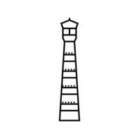 Minarett Islam Muslim Linie Symbol Vektor Illustration