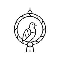 gunga papegoja fågel linje ikon vektor illustration