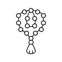 Rudraksha Perlen Linie Symbol Vektor Illustration