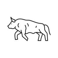 Stier Bewegung wütend Linie Symbol Vektor Illustration