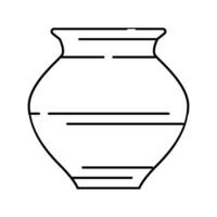 Kalash Wasser Topf Hinduismus Linie Symbol Vektor Illustration