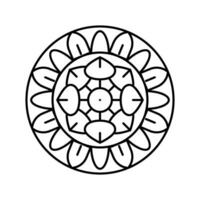 Mandala Buddhismus Linie Symbol Vektor Illustration