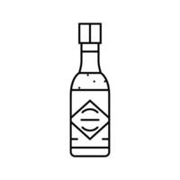 heiß Soße Flasche Linie Symbol Vektor Illustration