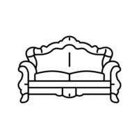 Sofa Luxus königlich Linie Symbol Vektor Illustration