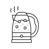heiß Tee Kessel Linie Symbol Vektor Illustration