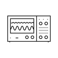 oscilloskop elektrisk ingenjör linje ikon vektor illustration
