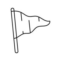 rot Flagge warnen Linie Symbol Vektor Illustration