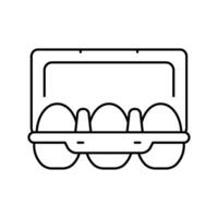 Ei Box Hähnchen Linie Symbol Vektor Illustration