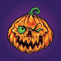 halloween jack o lantern carving zombie pumpkins illustrationer vektor