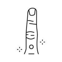 finger genomträngande linje ikon vektor illustration