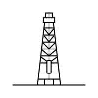 olja borrtorn petroleum ingenjör linje ikon vektor illustration