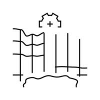 Öl Reservoir Simulation Petroleum Ingenieur Linie Symbol Vektor Illustration