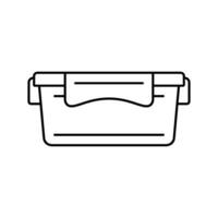 Mittagessen Box Plastik Container Linie Symbol Vektor Illustration