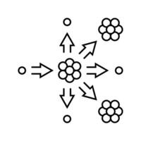 nuklear Fission Energie Linie Symbol Vektor Illustration