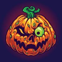 monster jack o lantern läskiga pumpor halloween vektor