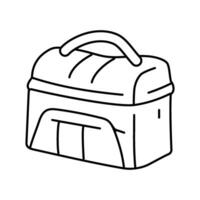 Mittagessen Box Tasche Schule Linie Symbol Vektor Illustration