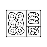 Bento Box japanisch Essen Linie Symbol Vektor Illustration