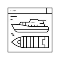 Schiff Design Konzept Marine Linie Symbol Vektor Illustration