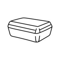 Mittagessen Box Plastik Schule Linie Symbol Vektor Illustration