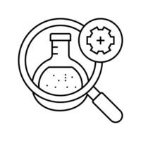 Pharmakologie Forschung biomedizinisch Linie Symbol Vektor Illustration