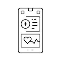 Gesundheit Überwachung App biomedizinisch Linie Symbol Vektor Illustration