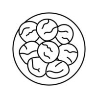 Takoyaki japanisch Essen Linie Symbol Vektor Illustration
