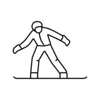 Snowboarden Winter Jahreszeit Linie Symbol Vektor Illustration