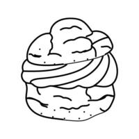 Vanille Sahne Puff Essen Snack Linie Symbol Vektor Illustration