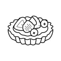 Obst Torte Süss Essen Linie Symbol Vektor Illustration