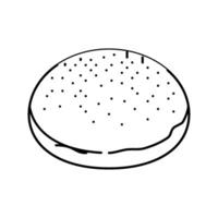 Sauerteig Brötchen Essen Mahlzeit Linie Symbol Vektor Illustration