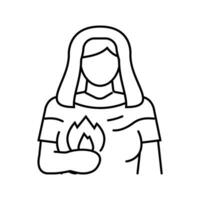 Hestia griechisch Gott uralt Linie Symbol Vektor Illustration