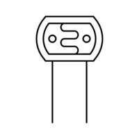 Fotowiderstand elektronisch Komponente Linie Symbol Vektor Illustration